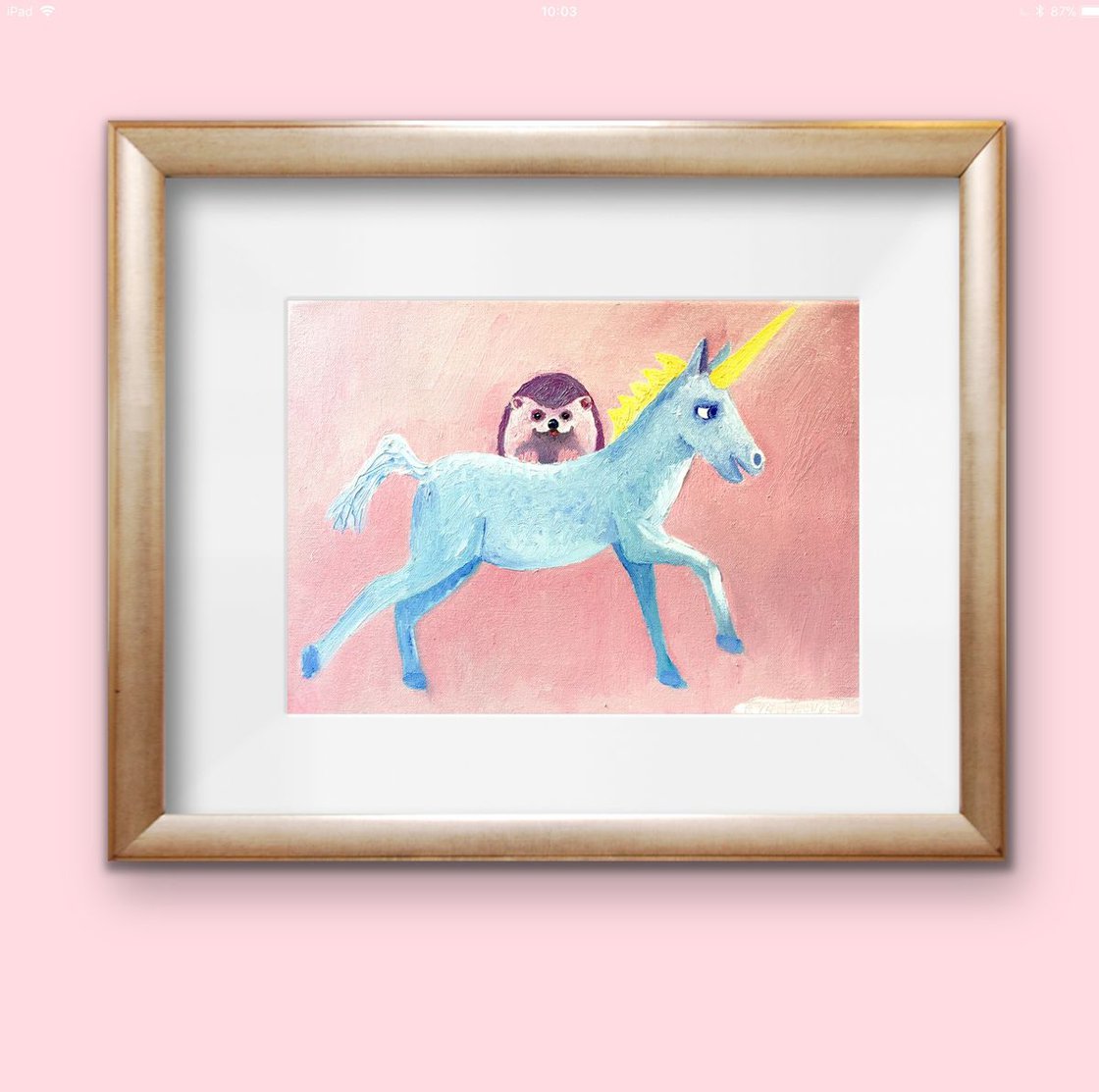 A painting titled 'Unicorn by Ryan Louder' by Ryan Louder