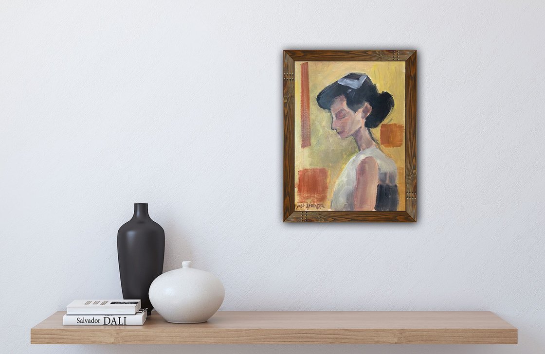 “Portrait Of A Woman” On prepared Paper A4 by Ryan Louder - Sold