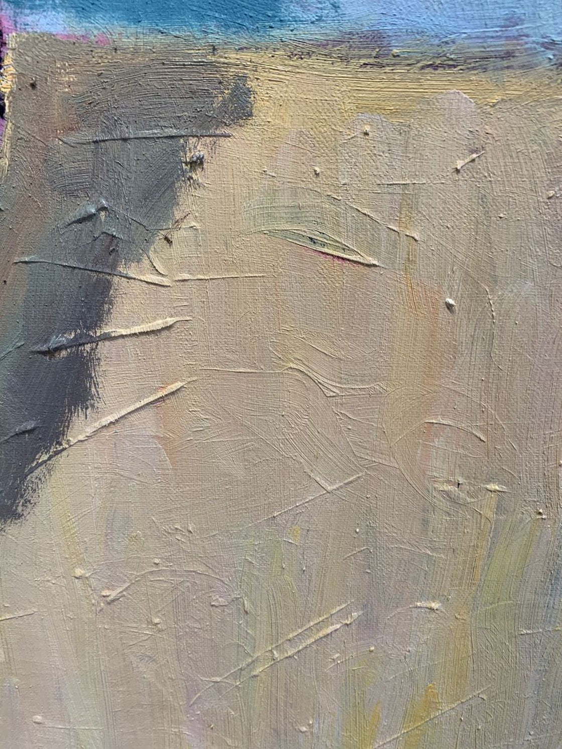 A painting titled 'Three Nude Women and Two Blue Towels by Ryan Louder' by Ryan Louder