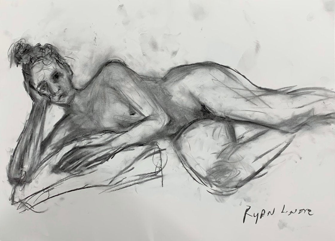 A painting titled 'Nude Study of Sandra 2 by Ryan Louder' by Ryan Louder