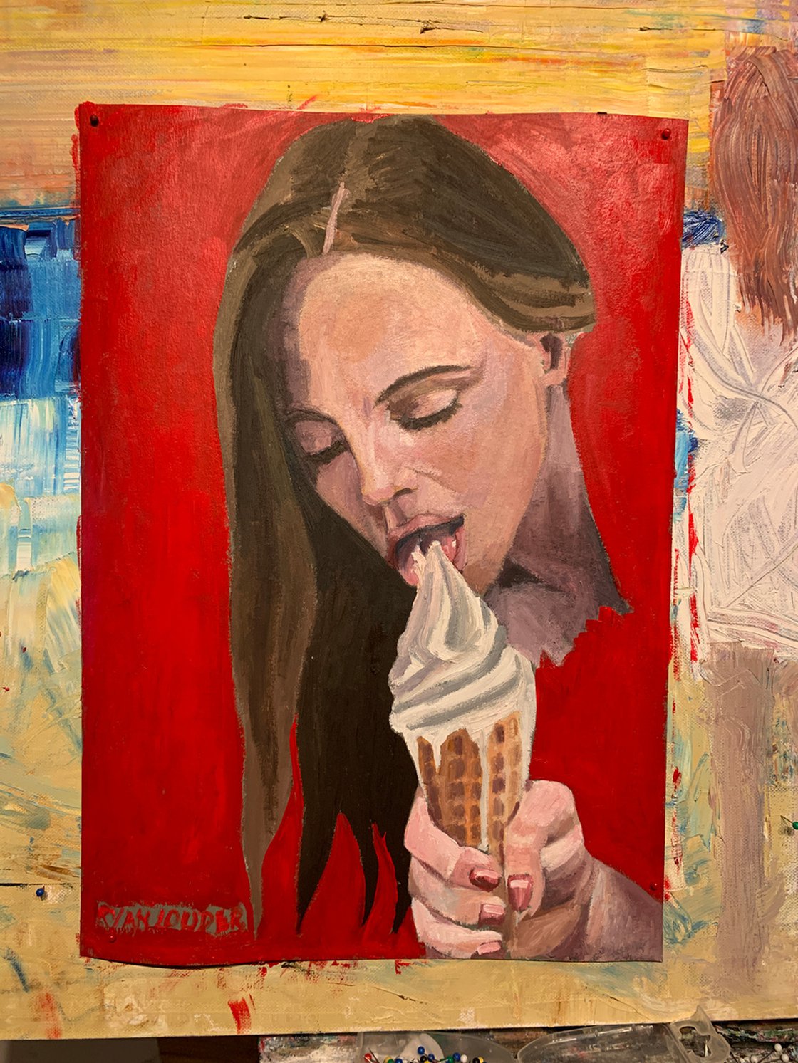 A painting titled 'Ice Cream by Ryan Louder' by Ryan Louder