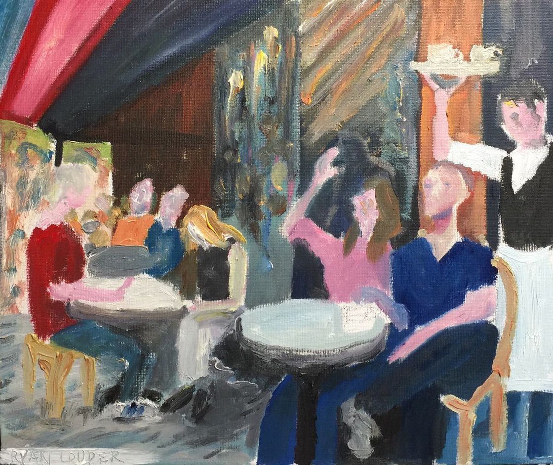 Cafe by Ryan Louder - Sold