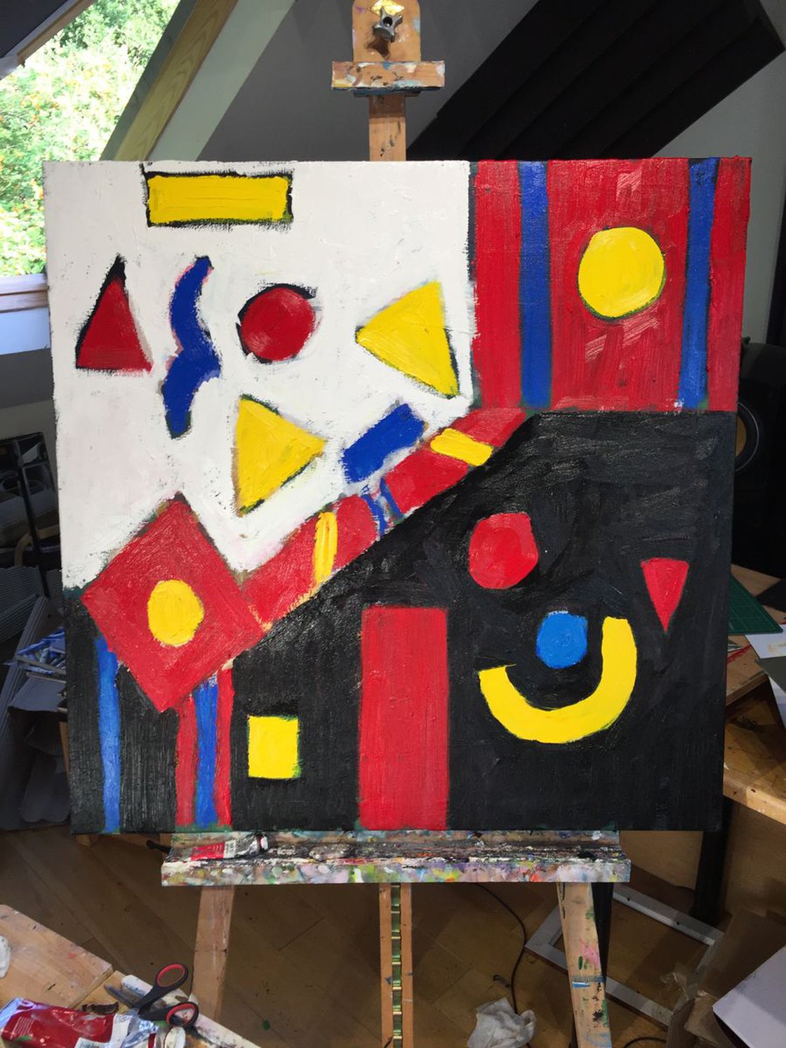 A painting titled 'Square Abstract by Ryan Louder' by Ryan Louder