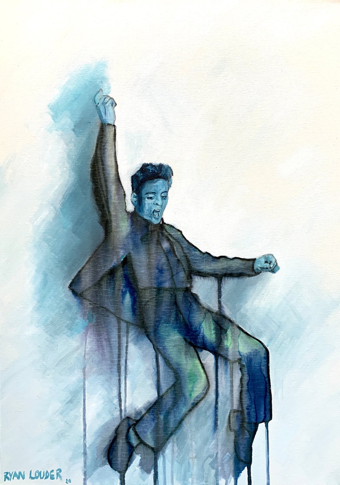 A painting titled 'Elvis by Ryan Louder' by Ryan Louder