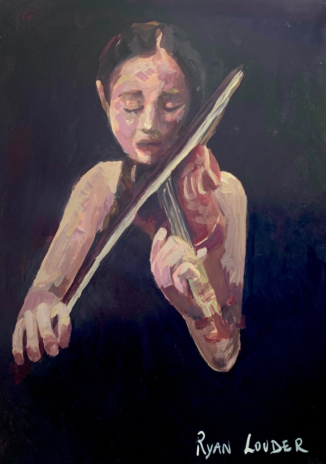 The Violinist - Musician by Ryan Louder - Sold