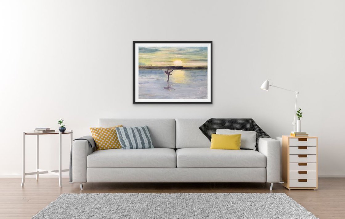 A painting titled 'Ice Skating by Ryan Louder' by Ryan Louder