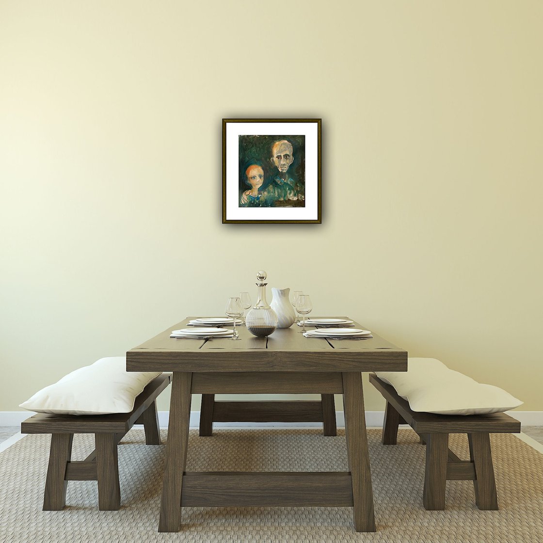 A painting titled 'Father and Son by Ryan Louder' by Ryan Louder