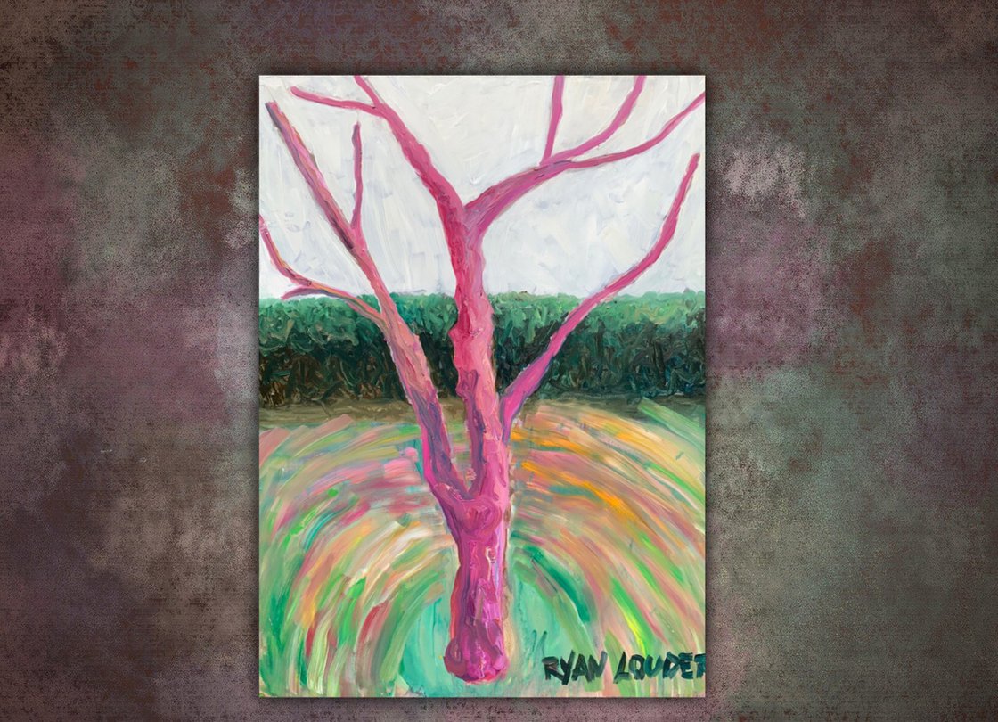 A painting titled 'Winter Tree by Ryan Louder' by Ryan Louder