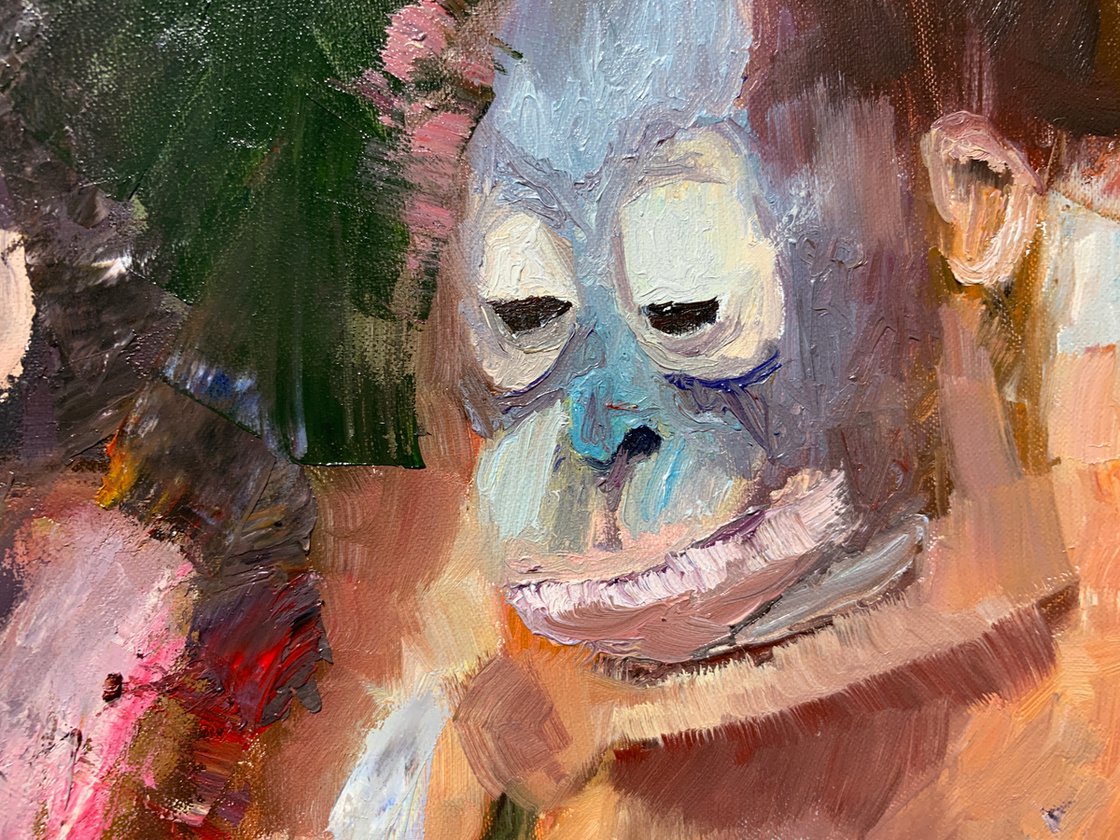 Three Baby Orangutans by Ryan Louder - Sold