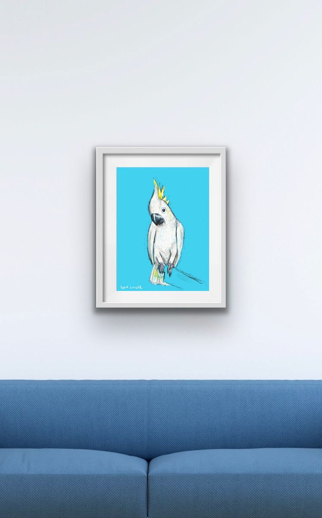 A painting titled 'Birds Cockatoo For You by Ryan Louder' by Ryan Louder