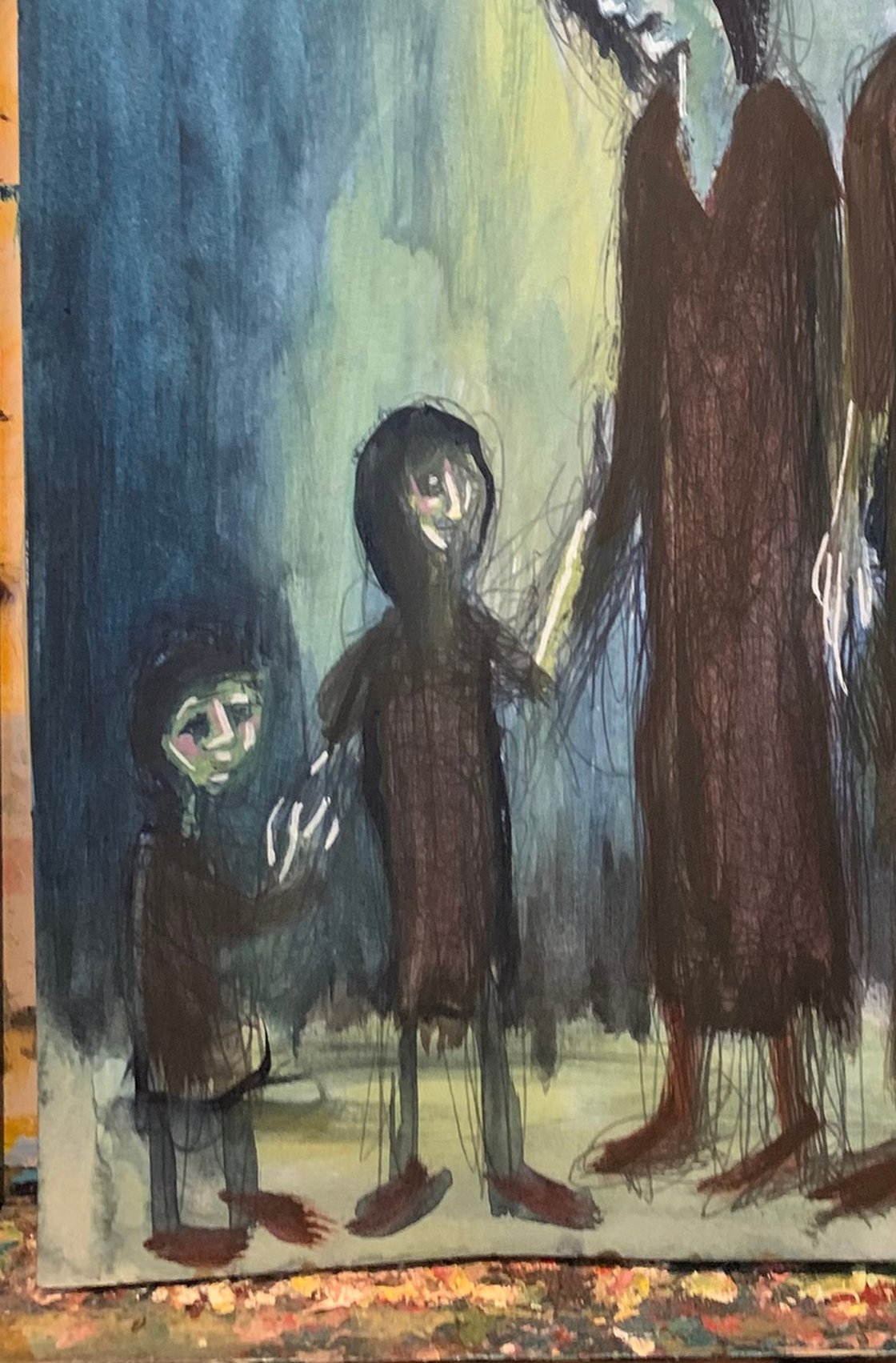 A painting titled 'Family Day Out by Ryan Louder' by Ryan Louder