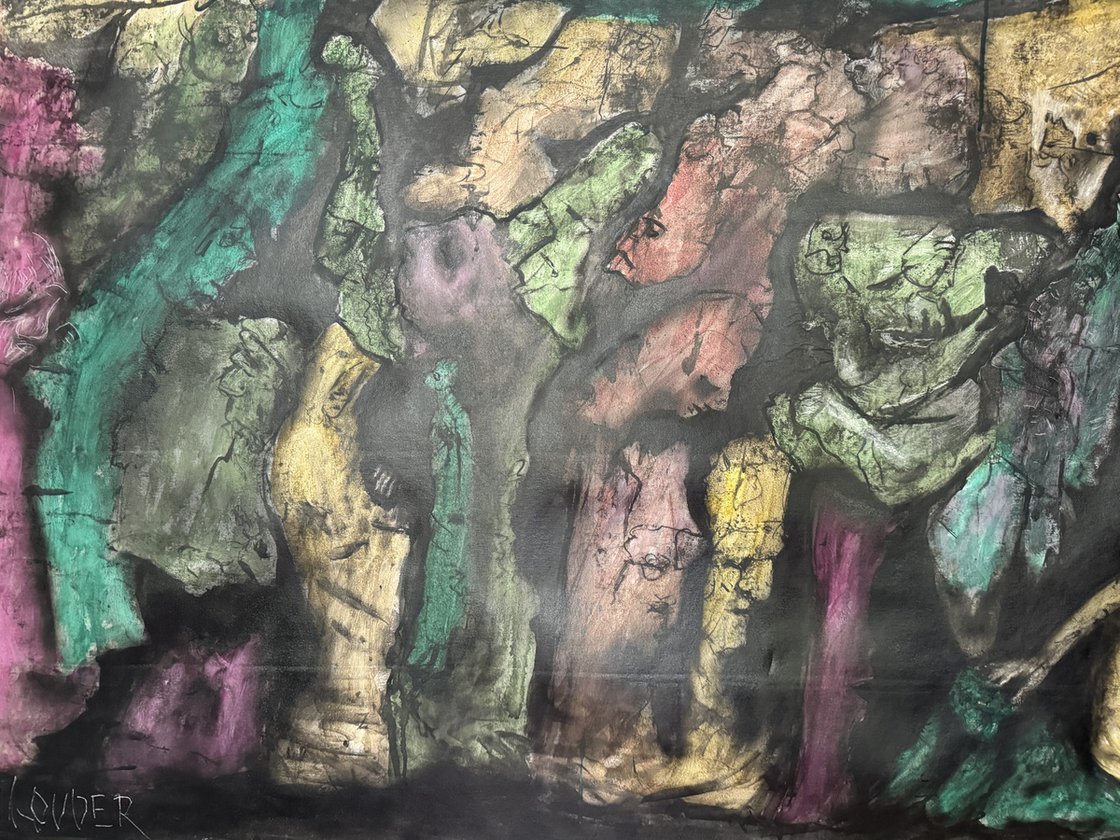 A painting titled 'Archeology by Ryan Louder' by Ryan Louder