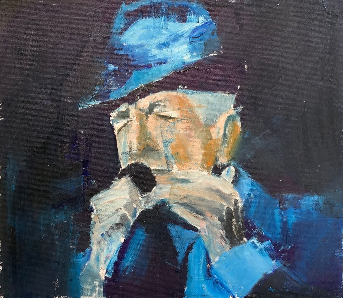 Leonard Cohen by Ryan Louder - Sold