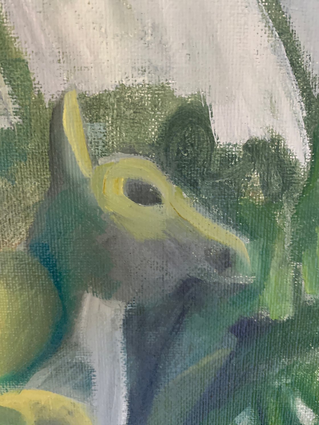 A painting titled 'Green Horse by Ryan Louder' by Ryan Louder