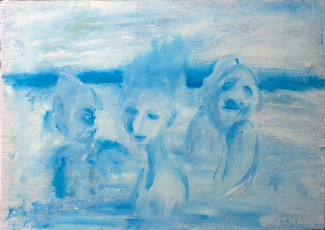 A painting titled 'n the Hands of the Gods by Ryan Louder' by Ryan Louder