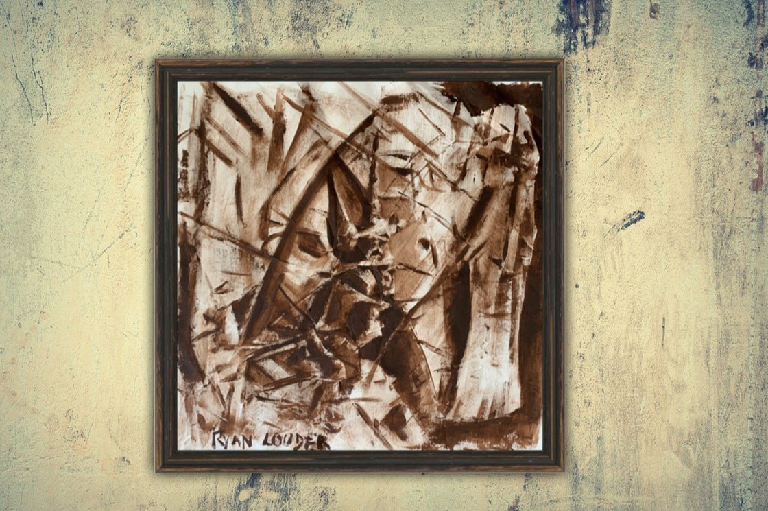 A painting titled 'REM Intrusion Hallucination Study 3 by Ryan Louder' by Ryan Louder