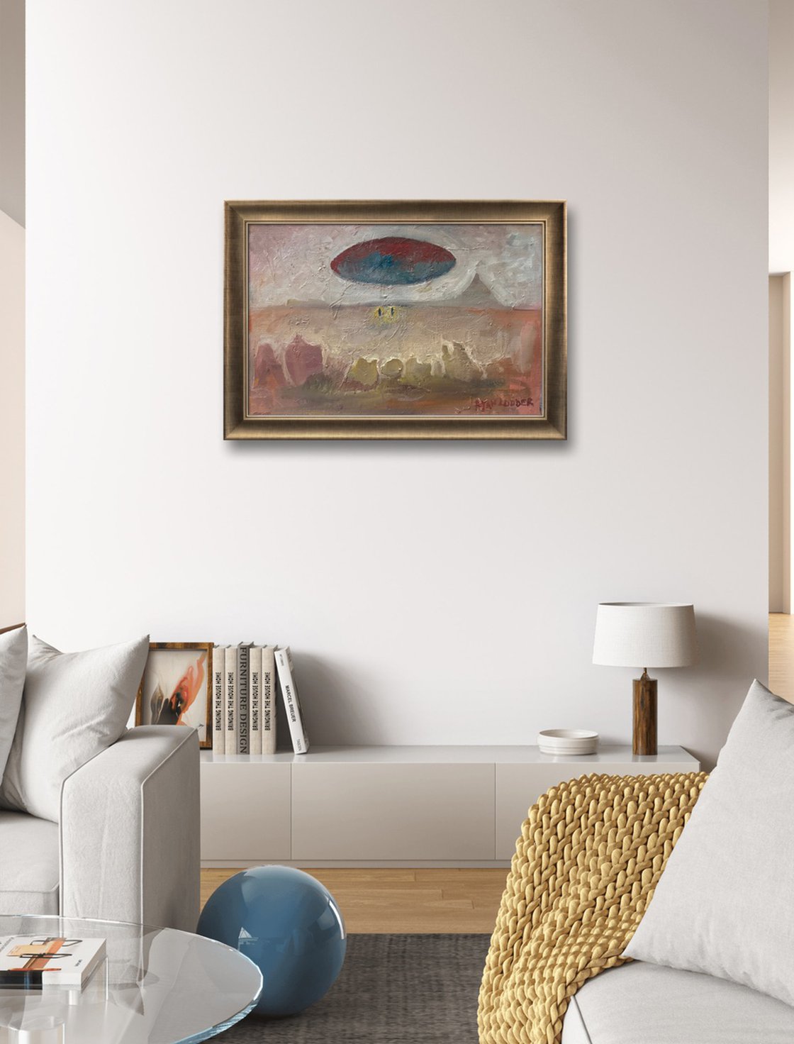 A painting titled 'The Arrival by Ryan Louder' by Ryan Louder