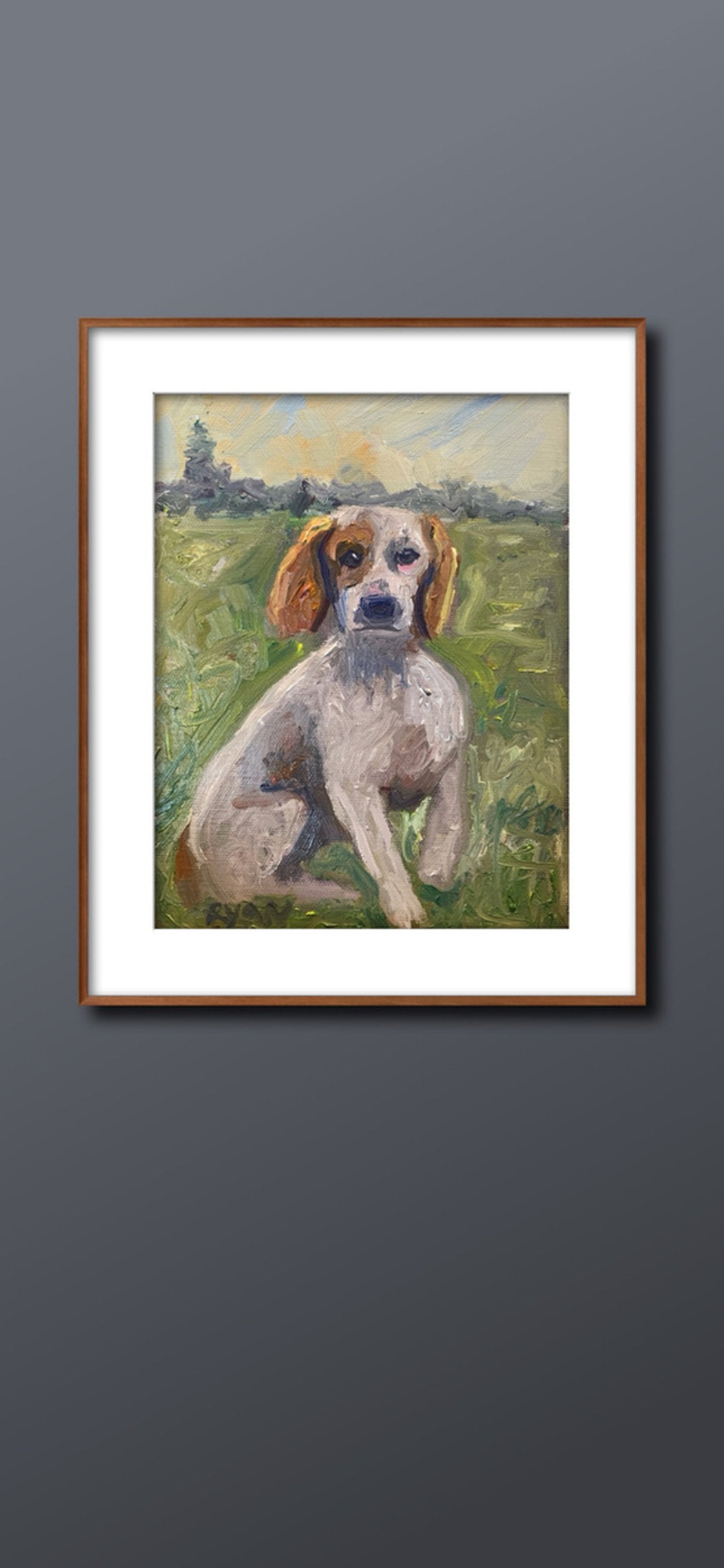 A painting titled 'Dog by Ryan Louder' by Ryan Louder