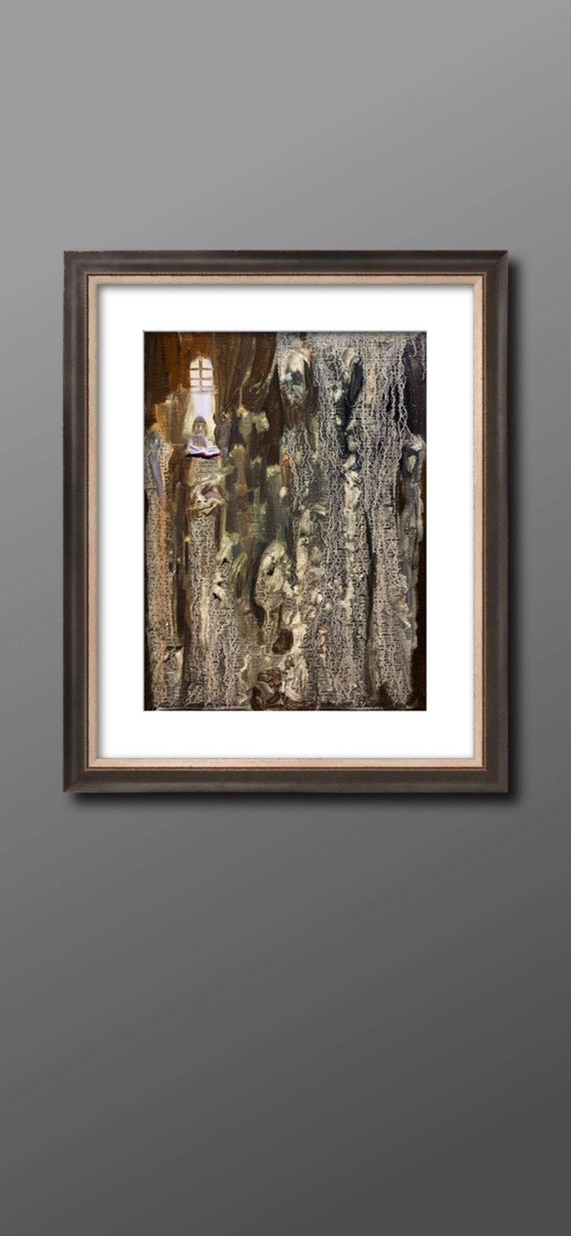 A painting titled 'The Reading by Ryan Louder' by Ryan Louder