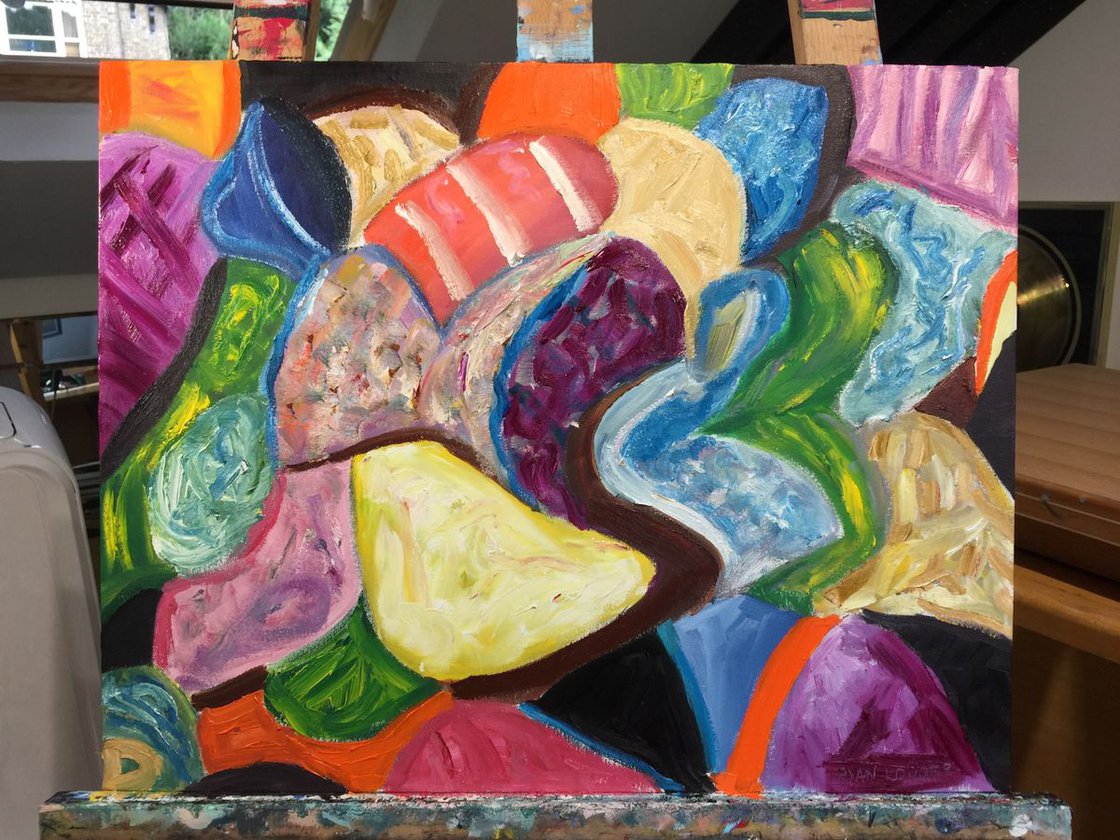 A painting titled 'Bright Abstract by Ryan Louder' by Ryan Louder