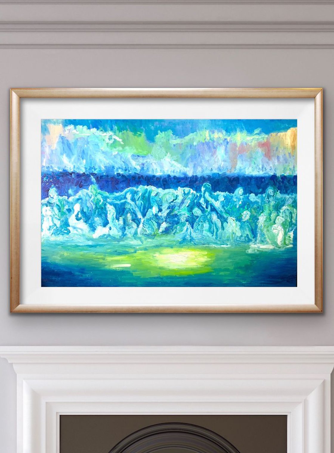 A painting titled 'Waves by Ryan Louder' by Ryan Louder