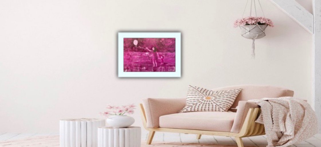 A painting titled 'Magenta by Ryan Louder' by Ryan Louder