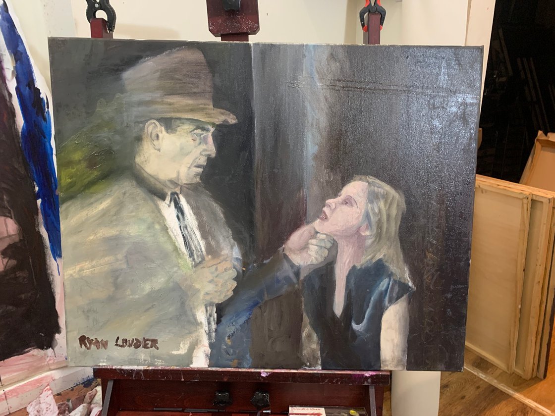 A painting titled 'Here’s Looking At You Kid by Ryan Louder' by Ryan Louder