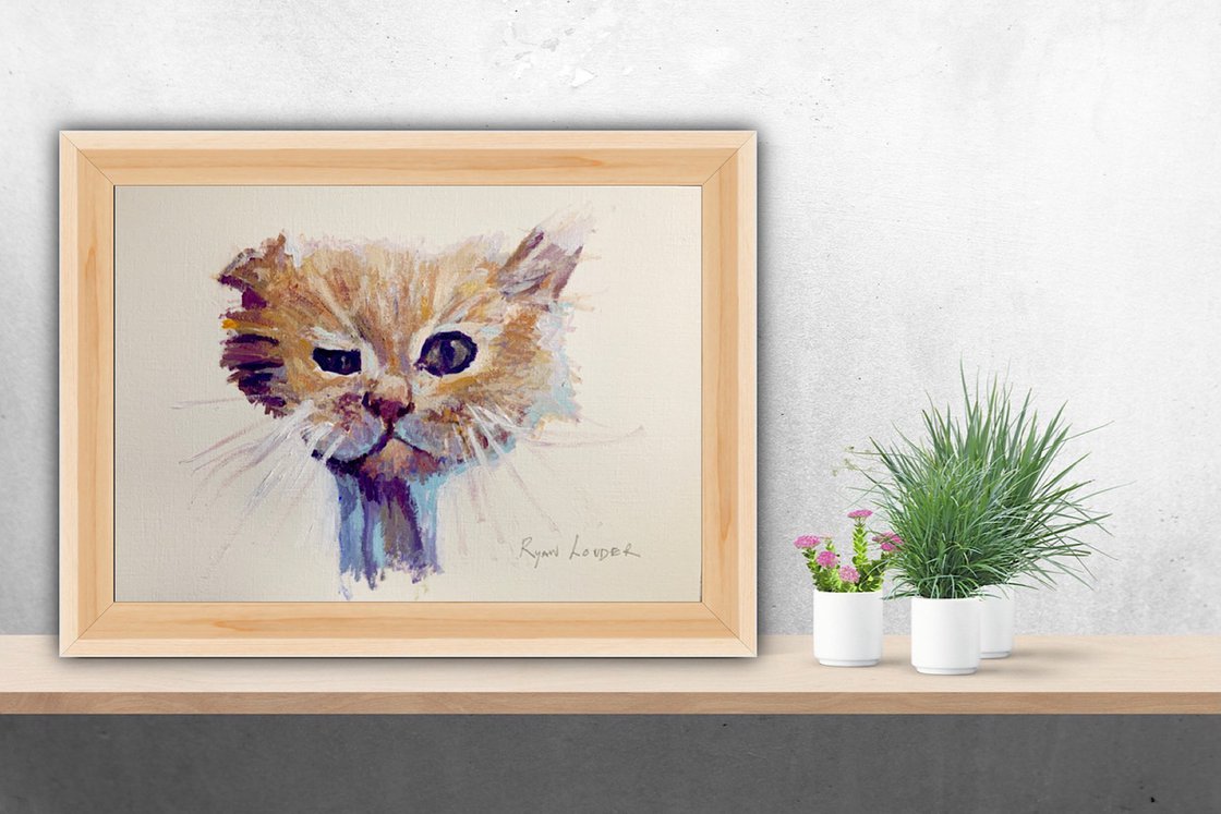 Scraggy Cat 9x12 by Ryan Louder - Sold