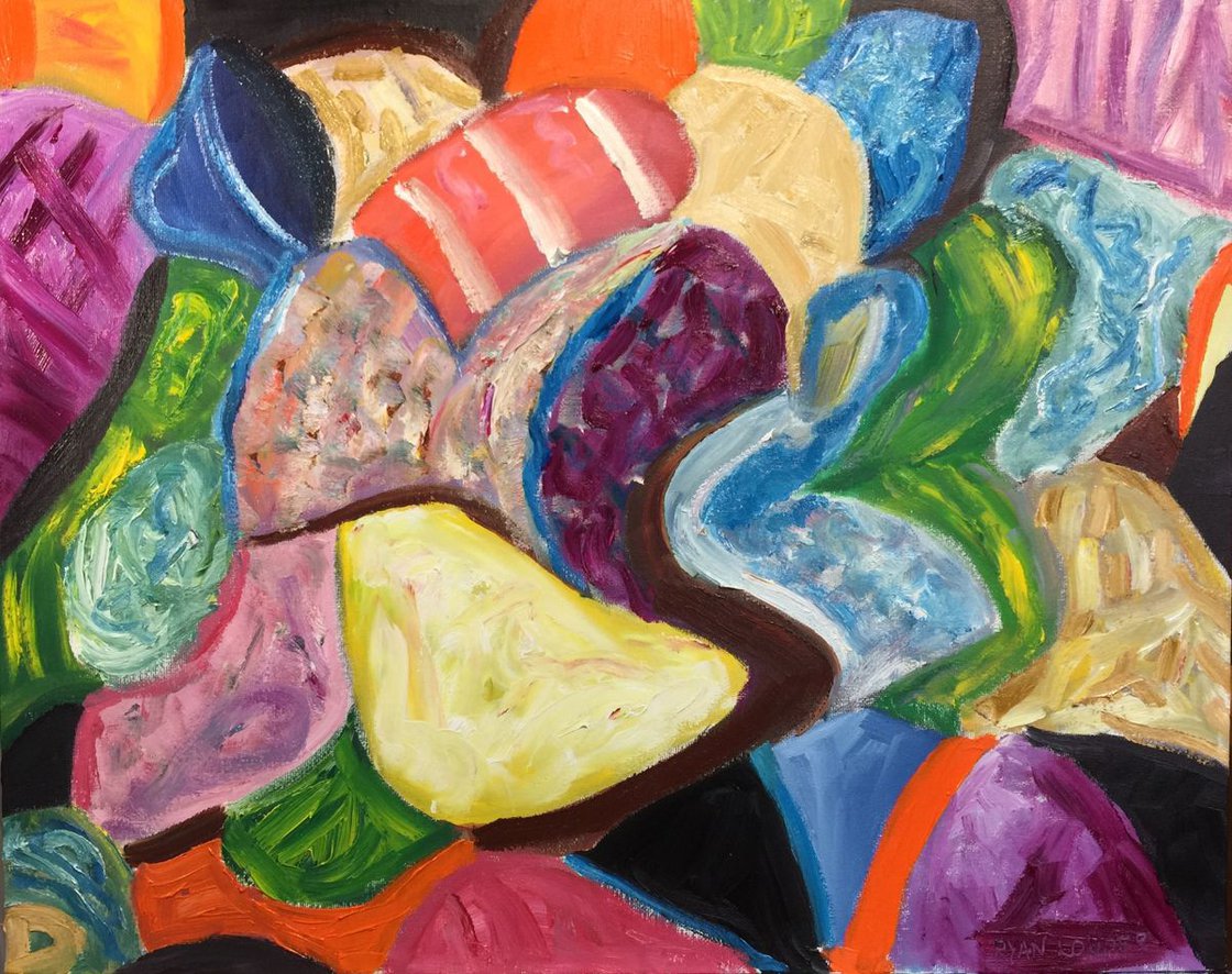 A painting titled 'Bright Abstract by Ryan Louder' by Ryan Louder