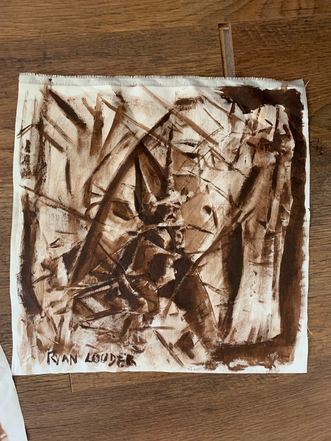 A painting titled 'REM Intrusion Hallucination Study 3 by Ryan Louder' by Ryan Louder