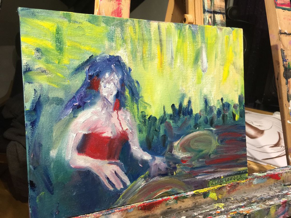EDM - Oil On Canvas 9x12 by Ryan Louder