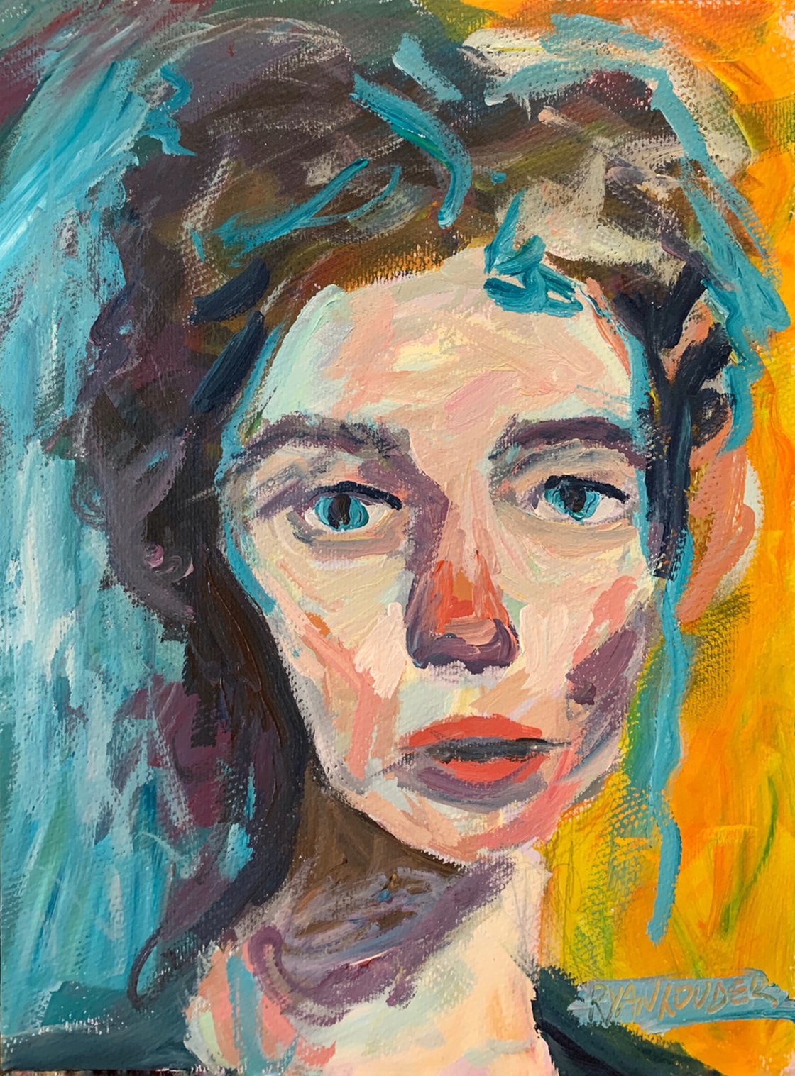 A painting titled 'Portrait Of A Young Woman 2 by Ryan Louder' by Ryan Louder