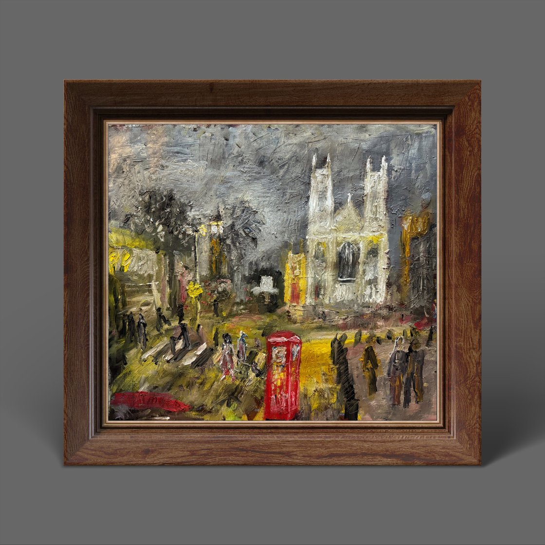 A painting titled 'Walking From London Victoria Westminster by Ryan Louder' by Ryan Louder