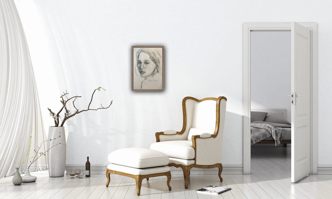 A painting titled 'Portrait Of A Woman Study by Ryan Louder' by Ryan Louder