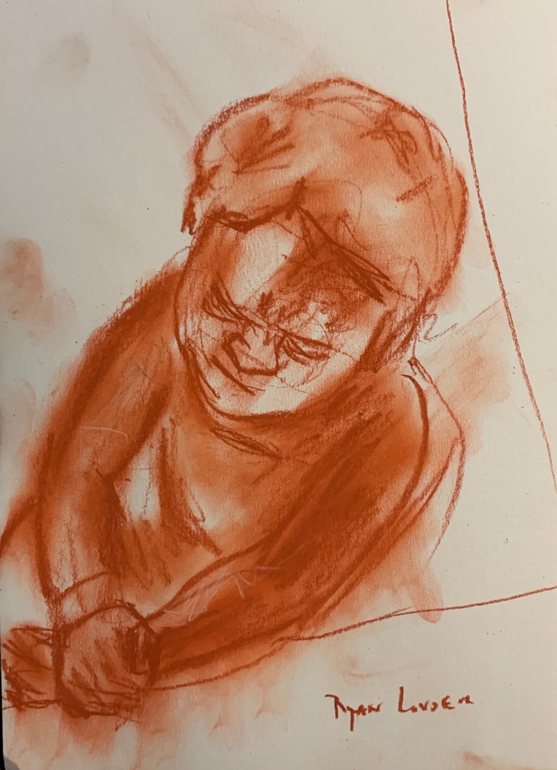 A painting titled 'Three Study’s Of Rembrandts Danae by Ryan Louder' by Ryan Louder