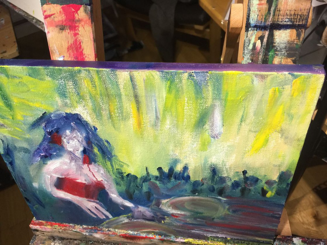 EDM - Oil On Canvas 9x12 by Ryan Louder