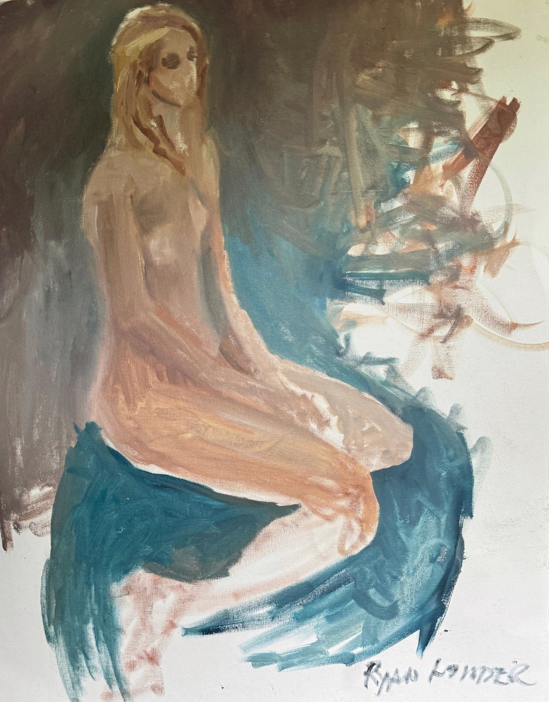 A painting titled 'Figure Study of Zoma by Ryan Louder' by Ryan Louder