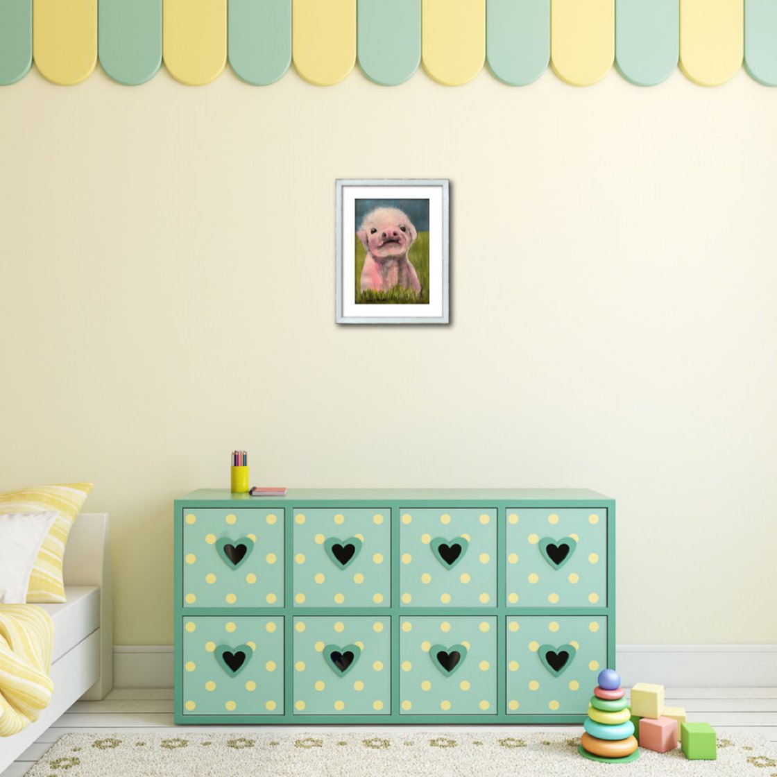 A painting titled 'Cute Little Piggy 10x7 by Ryan Louder' by Ryan Louder