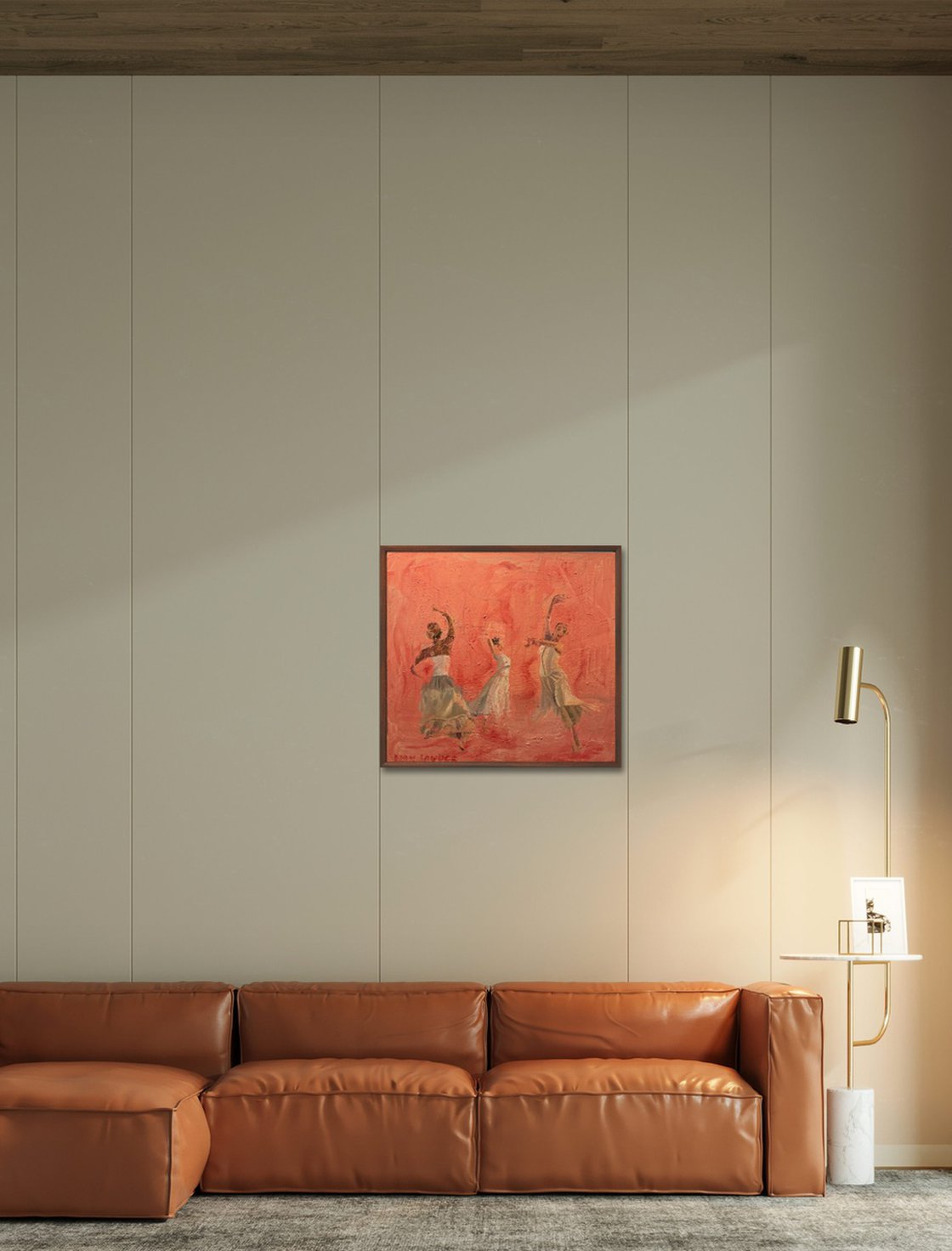 A painting titled 'Three Dancers by Ryan Louder' by Ryan Louder