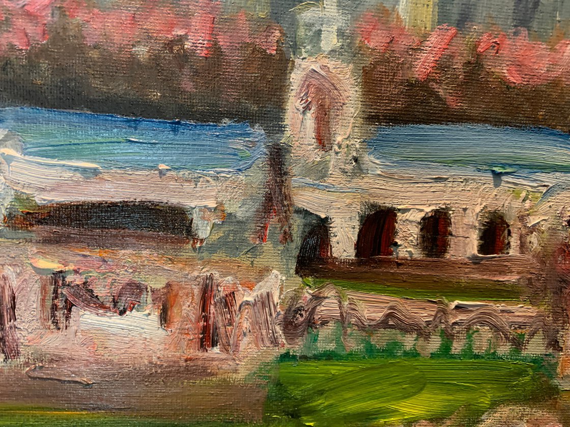 A painting titled 'Greenwich On Christmas Day by Ryan Louder' by Ryan Louder
