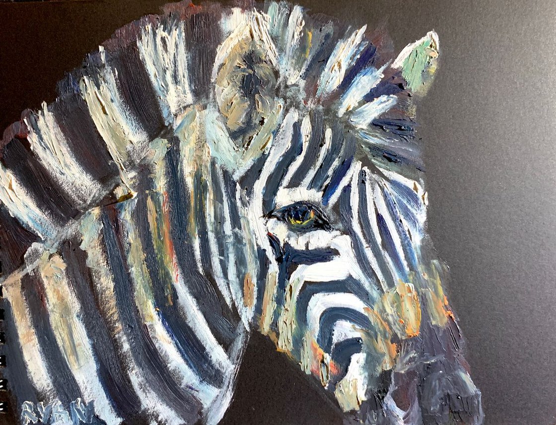 Zebra by Ryan Louder - Sold