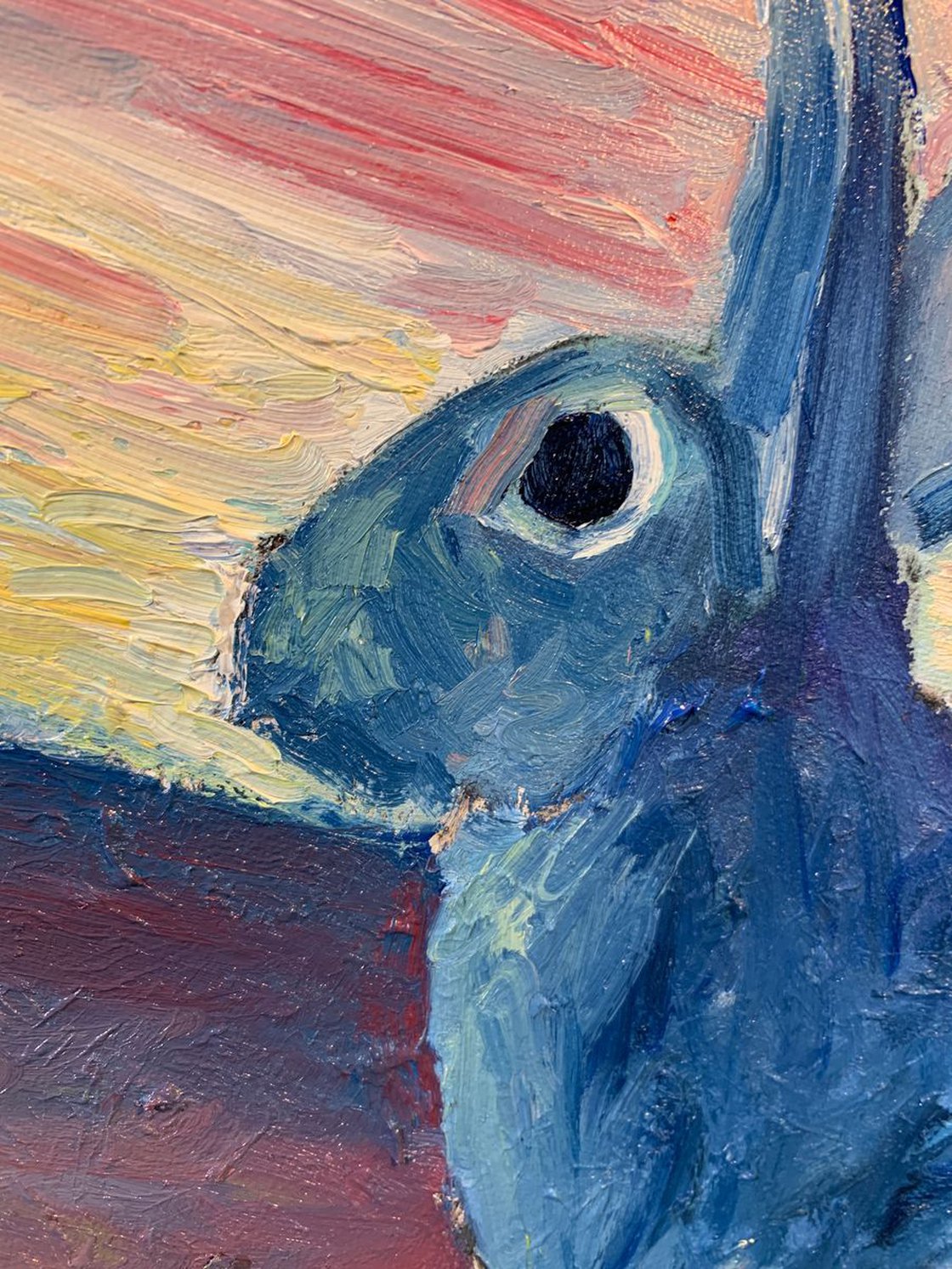 A painting titled 'Rabbit At Dawn by Ryan Louder' by Ryan Louder