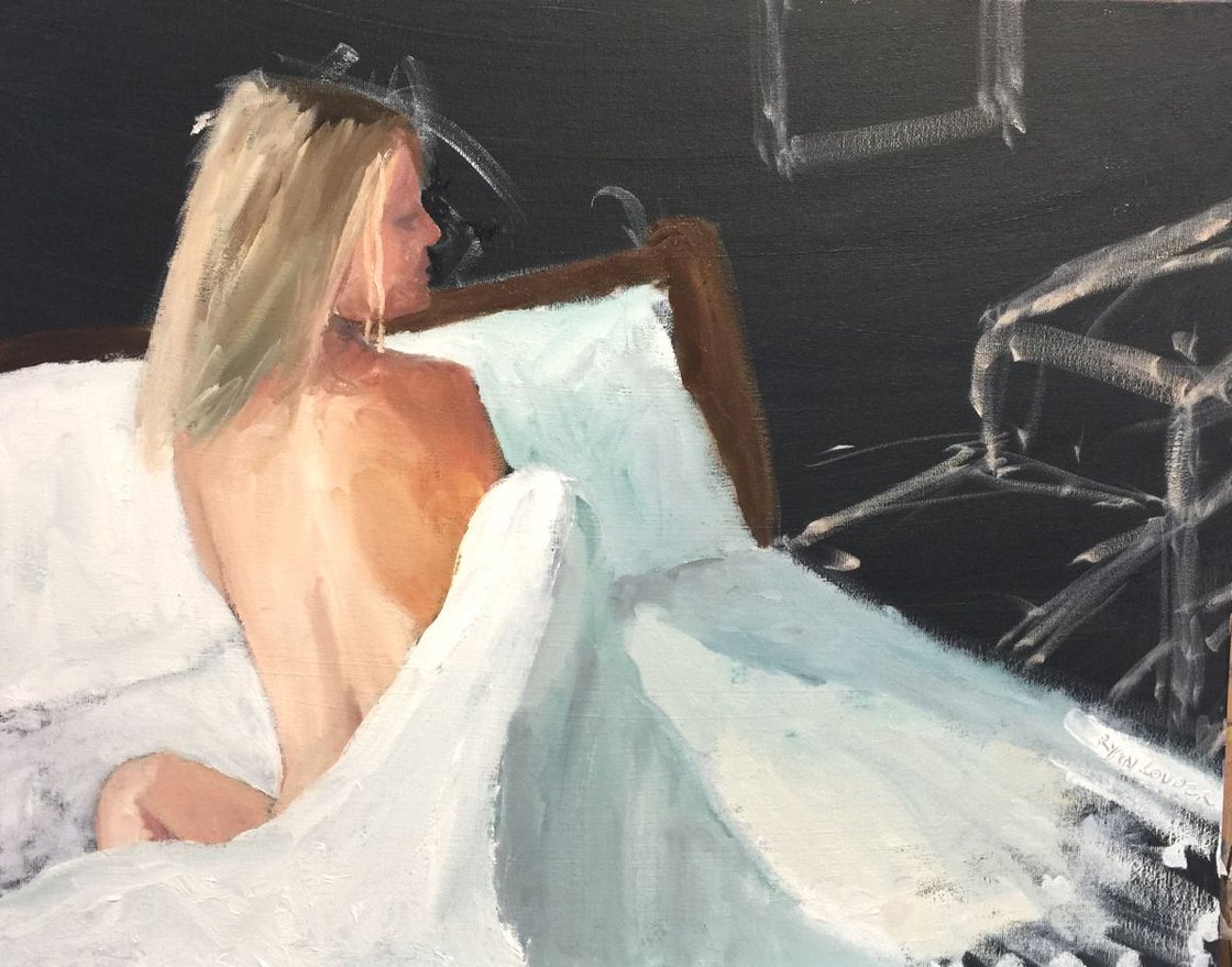 A painting titled 'Nude Back by Ryan Louder' by Ryan Louder