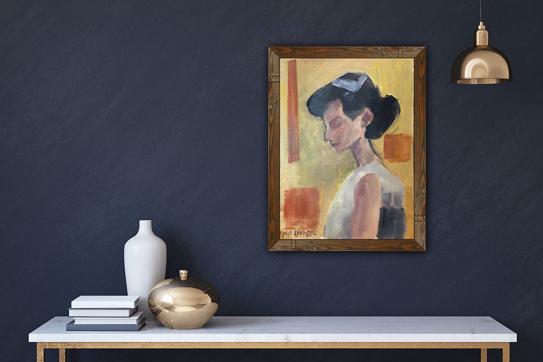 “Portrait Of A Woman” On prepared Paper A4 by Ryan Louder - Sold