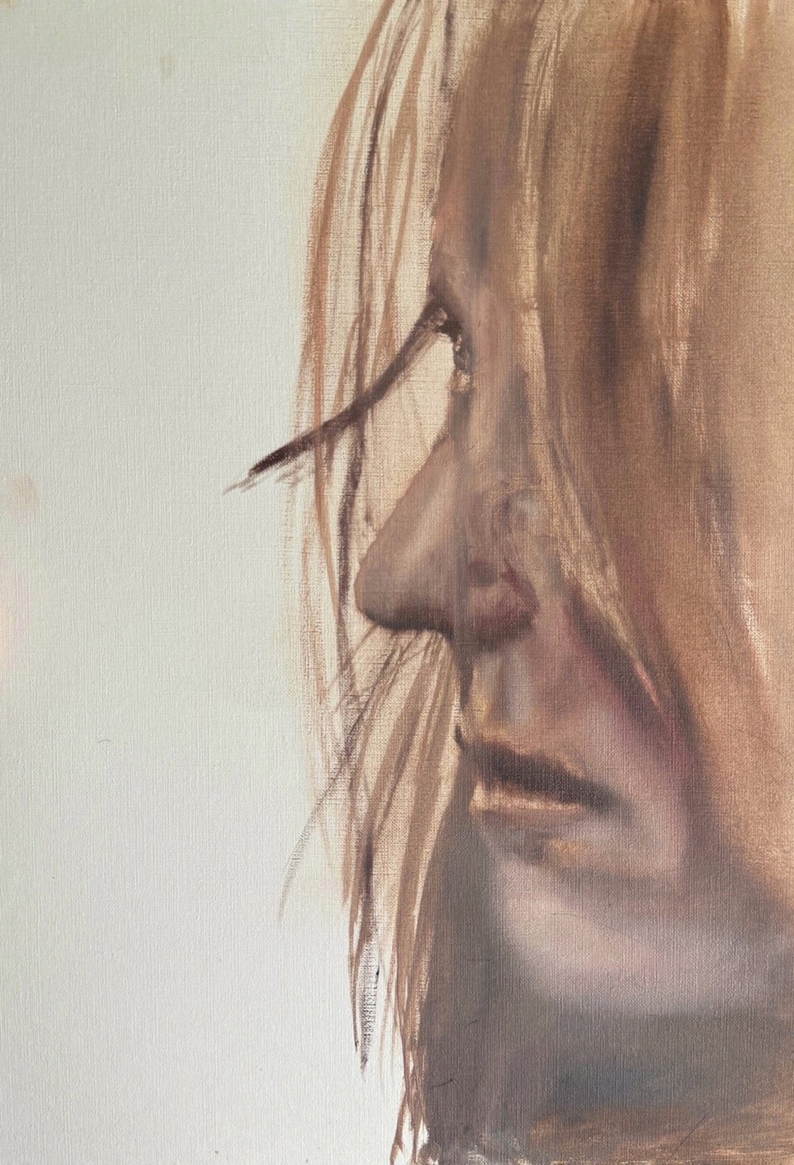 A painting titled 'Profile of Zomer by Ryan Louder' by Ryan Louder