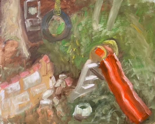 A painting titled 'The Orange Slide by Ryan  Louder' by Ryan Louder