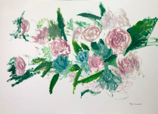 Pink Flowers  16x24 by Ryan  Louder - Sold