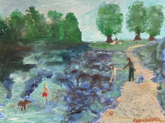 Picnic By The River Painting by Ryan Louder