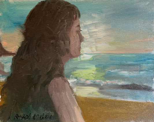 A painting titled 'Looking our to sea by Ryan  Louder' by Ryan Louder