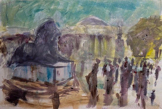 A painting titled 'London Trafalgar Square by Ryan  Louder' by Artworks by Ryan Louder
